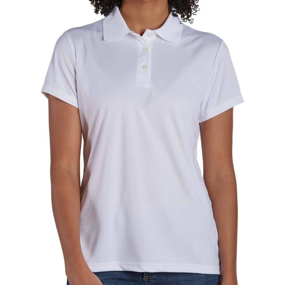 Hanes Cool DRI White Polo Shirt Women’s | Spring Active Golf Top